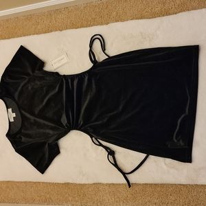 No Comment NY LA Black Velvet Dress with cut out sides, Junior Size XL